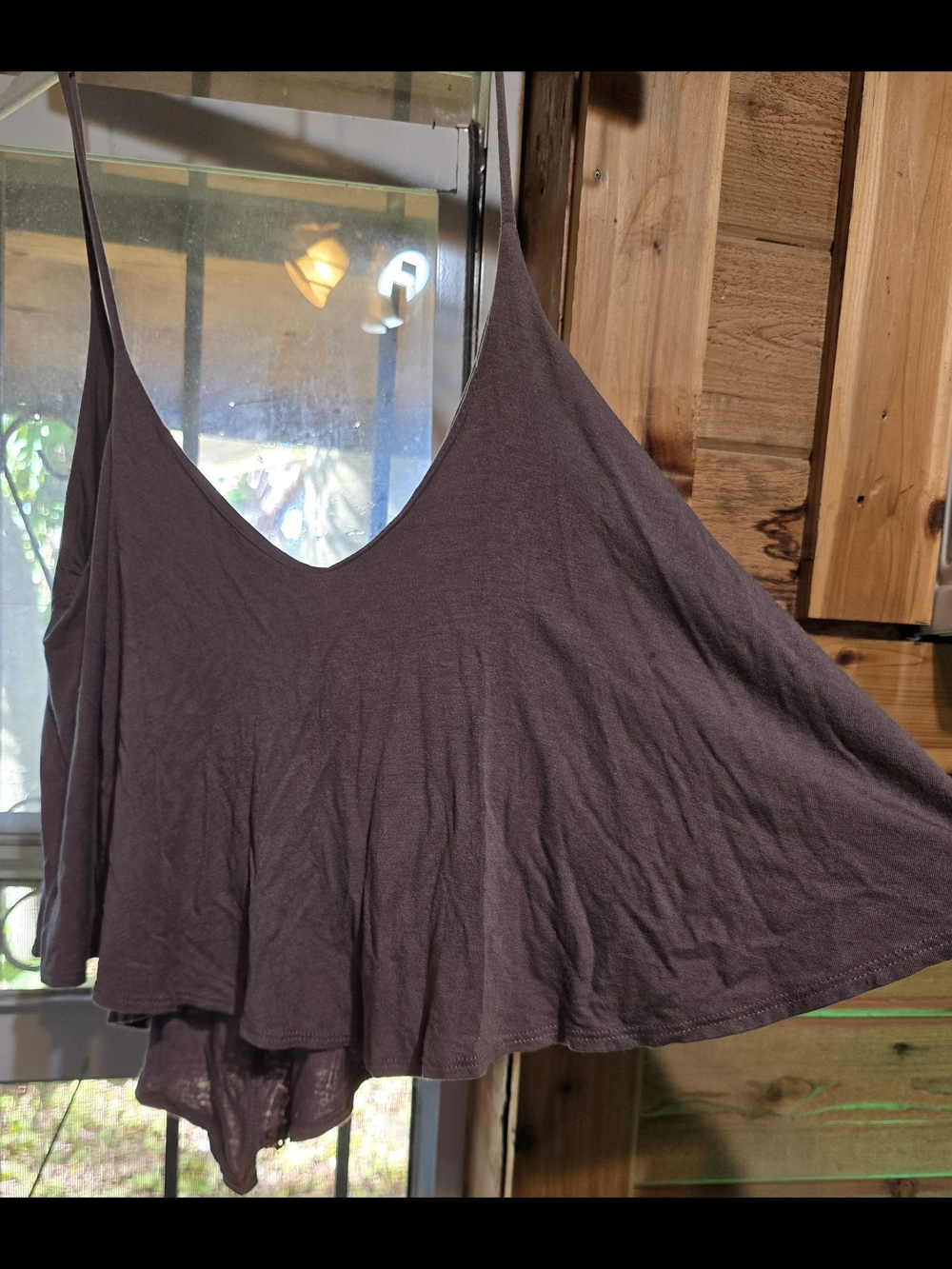 Women's Flowy Spaghetti Strap Tank Top - Brown